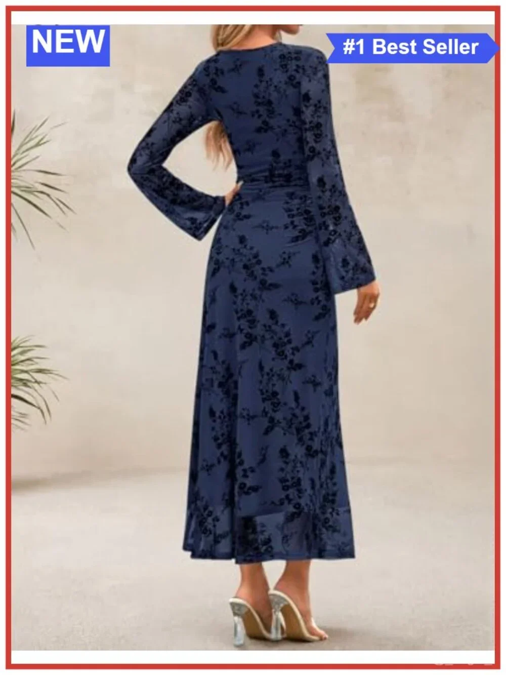 Long Sleeve Floral Bodycon Ruched Mesh Maxi Dress Formal